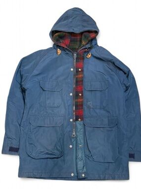 Vintage 80s Woolrich Flannel Lined Parka Chore Jacket Made in USA